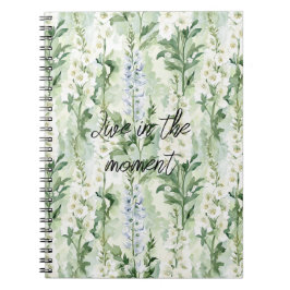 Cuaderno Flores de Delphinium blancas lavanda