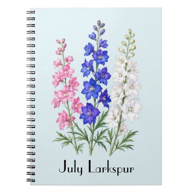 Cuaderno Flores de Delphinium de Julio (Frente)