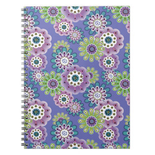 Cuaderno Flores de dibujos animados divertidos abstractos i