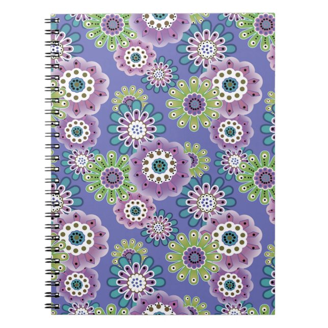 Cuaderno Flores de dibujos animados divertidos abstractos i (Frente)