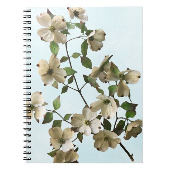 Cuaderno Flores de dogwood blancas en llamas (Frente)