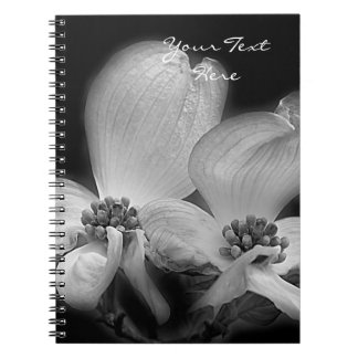 Cuaderno Flores De Dogwood En Blanco Y Negro