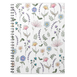 Cuaderno Flores de doodle acuáticas de primavera