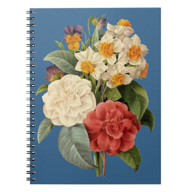 Cuaderno Flores de época, camellias y narcisos, Redoute (Frente)