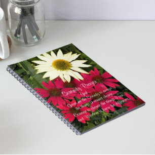Cuaderno Flores de equinácea de la oración de la serenidad