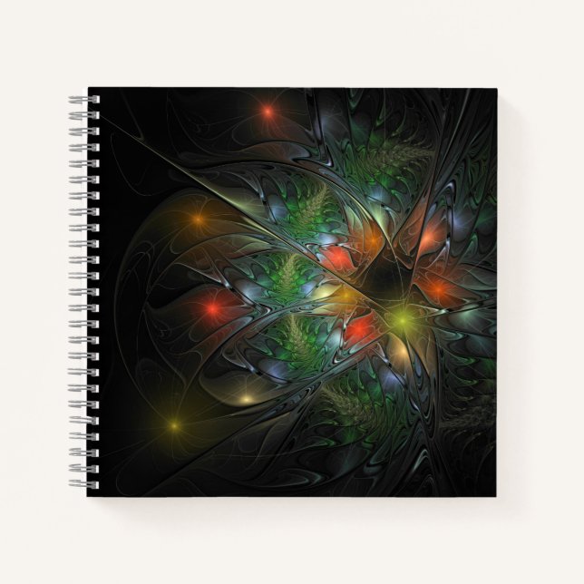 Cuaderno Flores de fantasía fractal blandas y tendientes (Anverso)