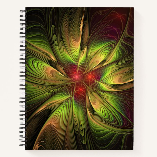 Cuaderno Flores de fantasía fractal blandas y tendientes (Anverso)