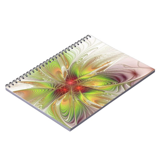 Cuaderno Flores de fantasía fractal blandas y tendientes (Lado Izquierdo)