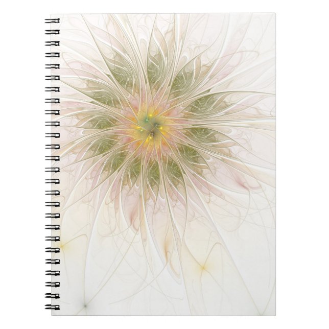 Cuaderno Flores de fantasía fractal blandas y tendientes (Frente)