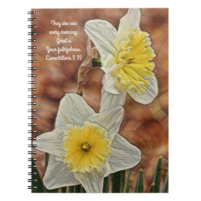 Cuaderno Flores de fe Oración de la Fe de Daffodil (Frente)