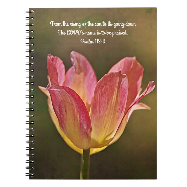 Cuaderno Flores de fe Tulip Sunset Oración de alabanzas (Frente)