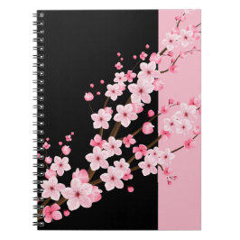 Cuaderno Flores de flores rosas toallas negras y rosas