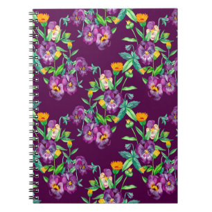 Cuaderno Flores de fondo de patrón sin fisuras. Collar abst