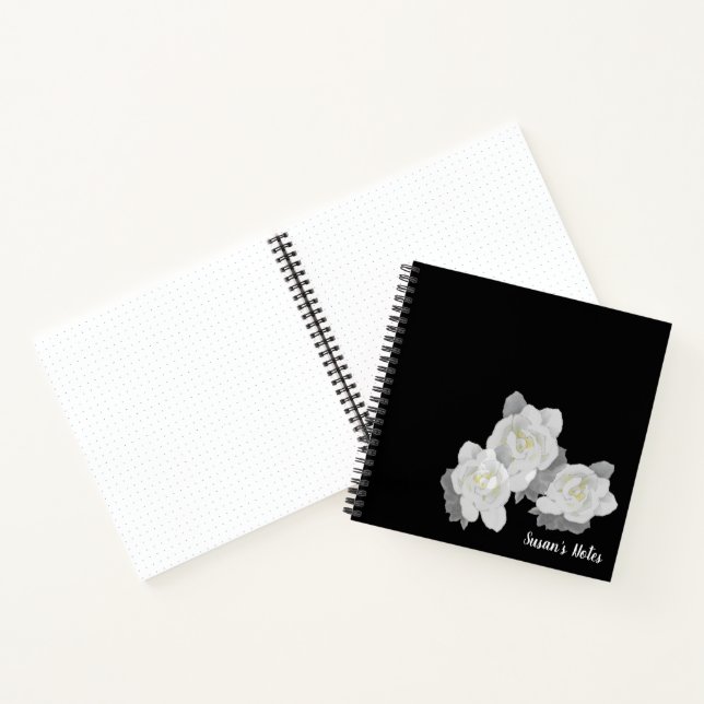 Cuaderno Flores de Gardenia Blanca en negro (Interior)