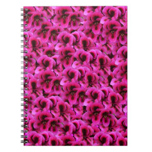 Cuaderno Flores de geranio magenta caliente,