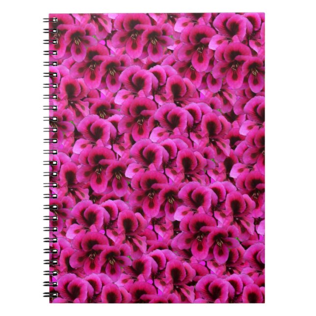 Cuaderno Flores de geranio magenta caliente, (Frente)
