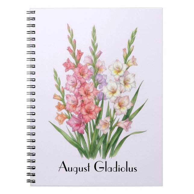 Cuaderno Flores de Gladiolo de Agosto (Frente)