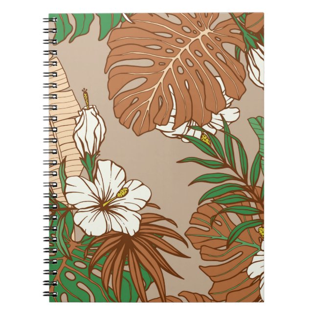 Cuaderno Flores de hibisco de piel de leopardo (Frente)