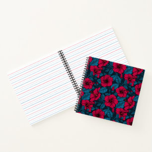 Cuaderno Flores de hibiscos rojos