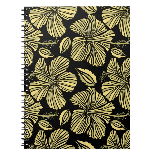 Cuaderno Flores de hibiscos tropicales sin costura (Frente)