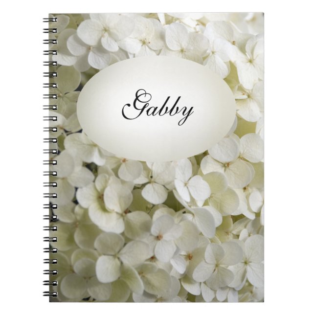 Cuaderno Flores de hidrangea blanca (Frente)