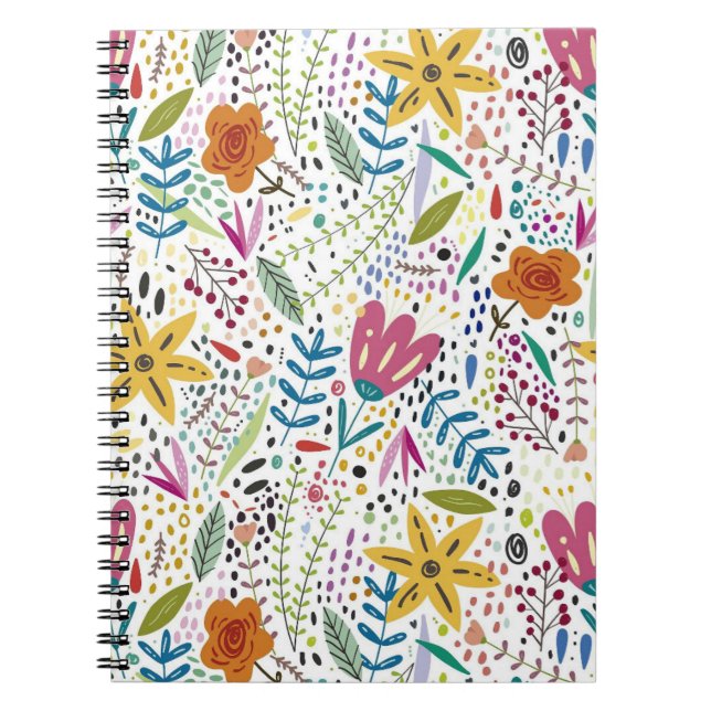 Cuaderno Flores de hoja pequeñas (Frente)