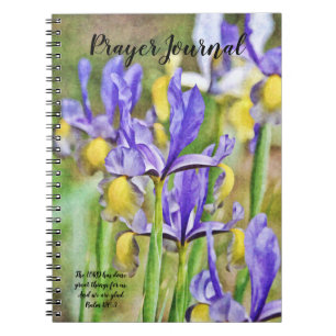Cuaderno Flores de Iris Azules Biblia Verse Prayer Journal