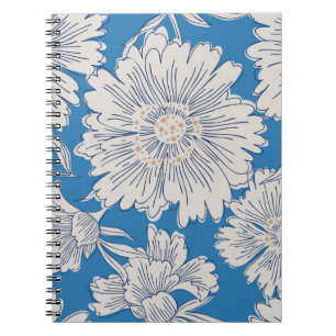 Cuaderno Flores de jardín abstractas dibujadas a mano. Dibu