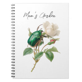 Cuaderno flores de jardín botánicas vintage de mamá