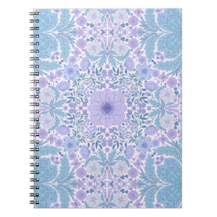 Cuaderno Flores de jardín retro en azul y violeta