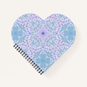 Cuaderno Flores de jardín retro en azul y violeta