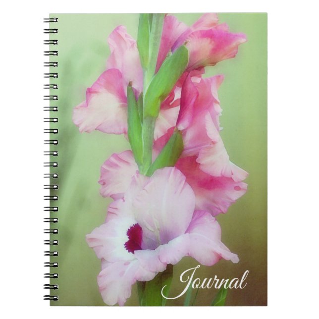 Cuaderno Flores de jardín rosado Personalización del Diario (Frente)