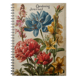 Cuaderno Flores de jardinería de época