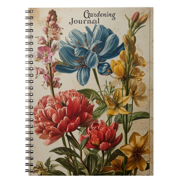 Cuaderno Flores de jardinería de época (Frente)
