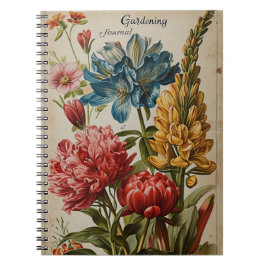 Cuaderno Flores de jardinería de época