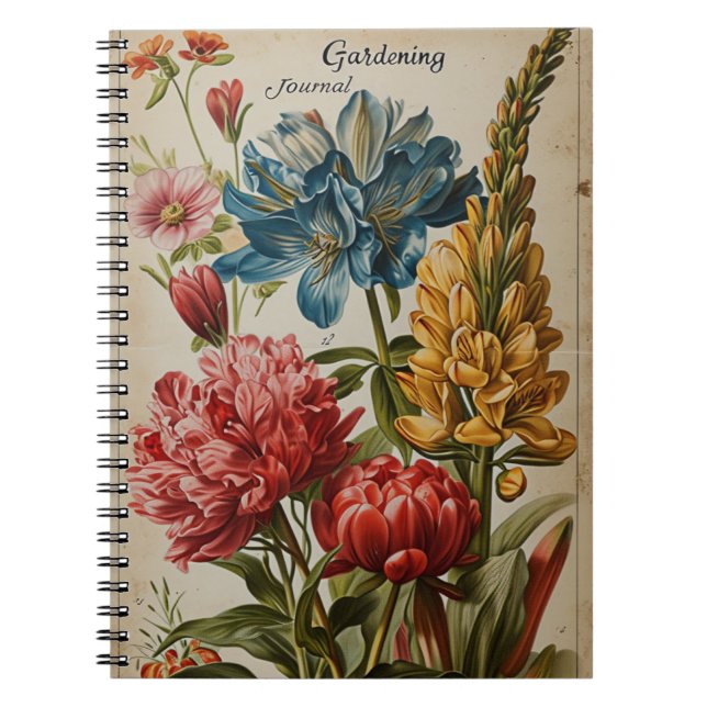 Cuaderno Flores de jardinería de época (Frente)