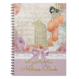 Cuaderno Flores de la acuarela del vintage y agenda del