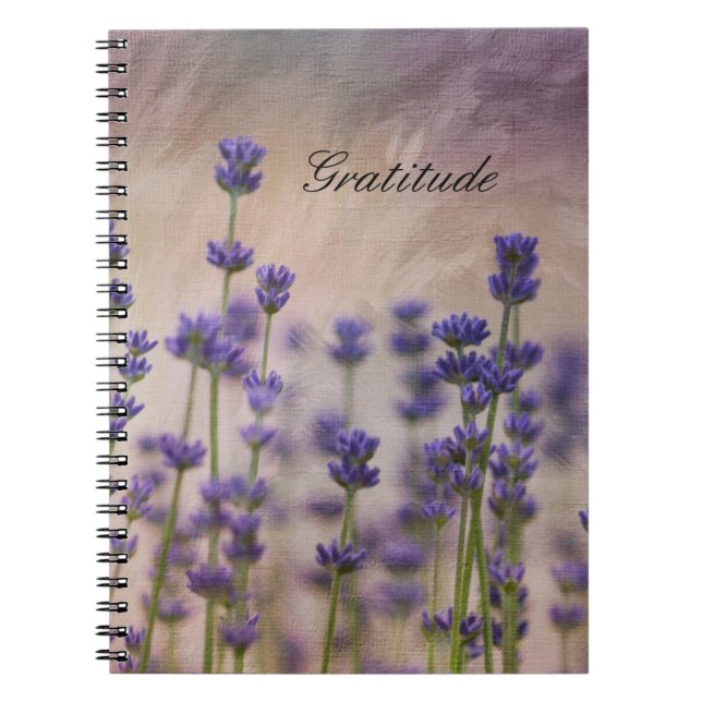 Cuaderno Flores de la lavanda de la gratitud (Frente)