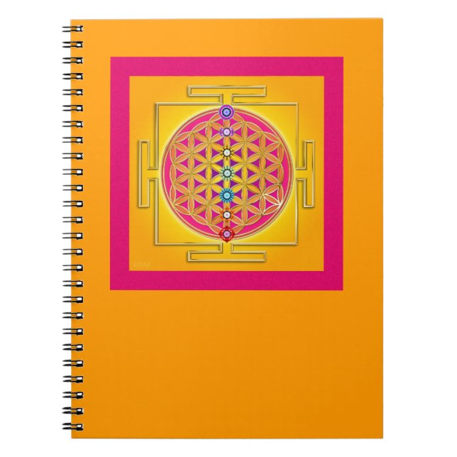 Cuaderno FLORES DE LA VIDA - Chakras Yantra (Frente)