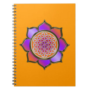 Cuaderno FLORES DE LA VIDA - LOTUS naranja violeta