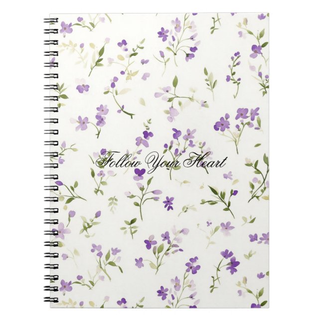 Cuaderno Flores de lavanda bonitas (Frente)