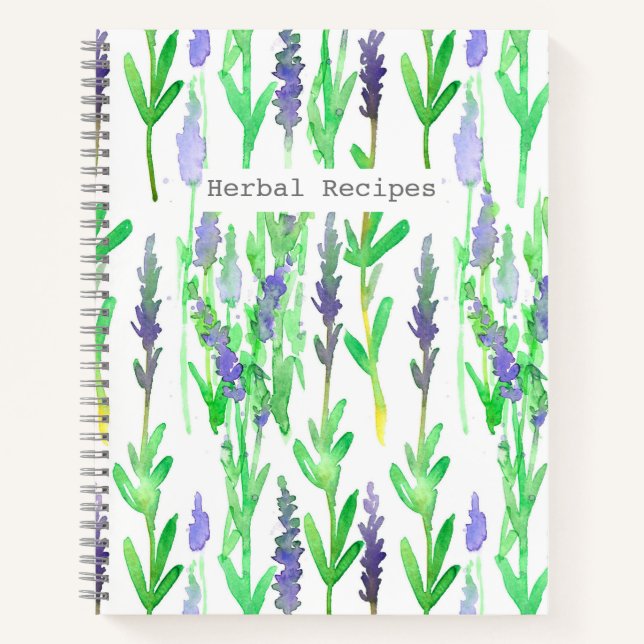 Cuaderno Flores de lavanda Cocina hierbas (Anverso)