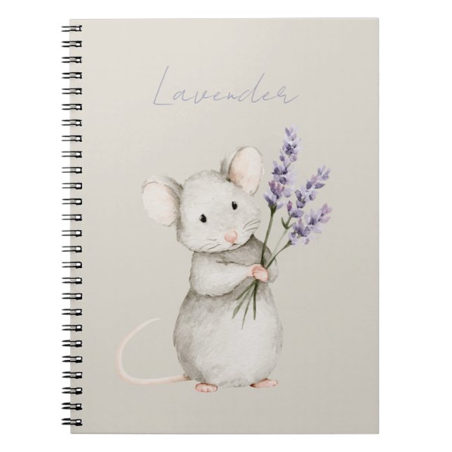Cuaderno Flores de lavanda de ratón (Frente)