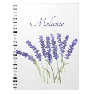 Cuaderno Flores de lavanda Hierbas moradas Florales Acuarel