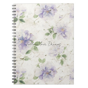 Cuaderno Flores de lavanda morada bonitas