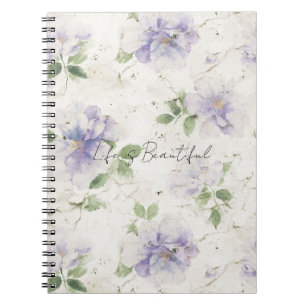 Cuaderno Flores de lavanda morada bonitas