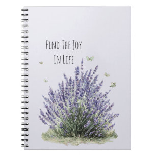Cuaderno Flores De Lavanda Morada Mariposas De Menta Alegrí