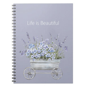 Cuaderno Flores de lavanda púrpura