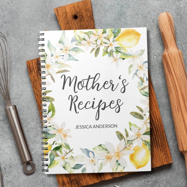 Cuaderno Flores de lémones usan receta de cocina de madre (In situ)