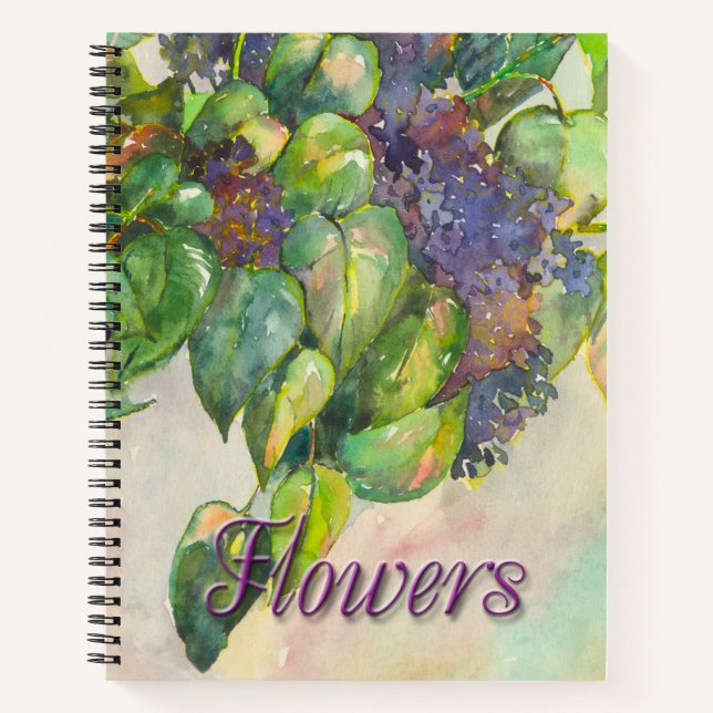 Cuaderno Flores de lilac Bloc de notas en espiral (Anverso)